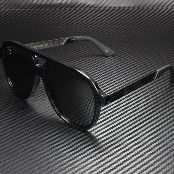NEW Gucci Black Aviator Mens Sunglasses - Picture 1 of 5